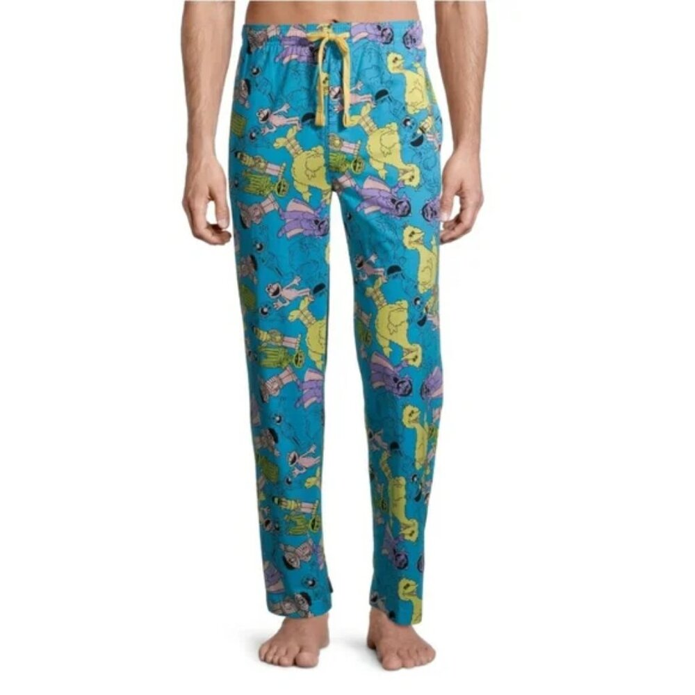 Sesame Street Sleep Lounge Pajama Pants Pockets‎ Big Bird Oscar Elmo Count NWT